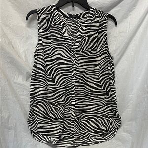 NYDJ Black & White Zebra-Print Sleeveless Camisole